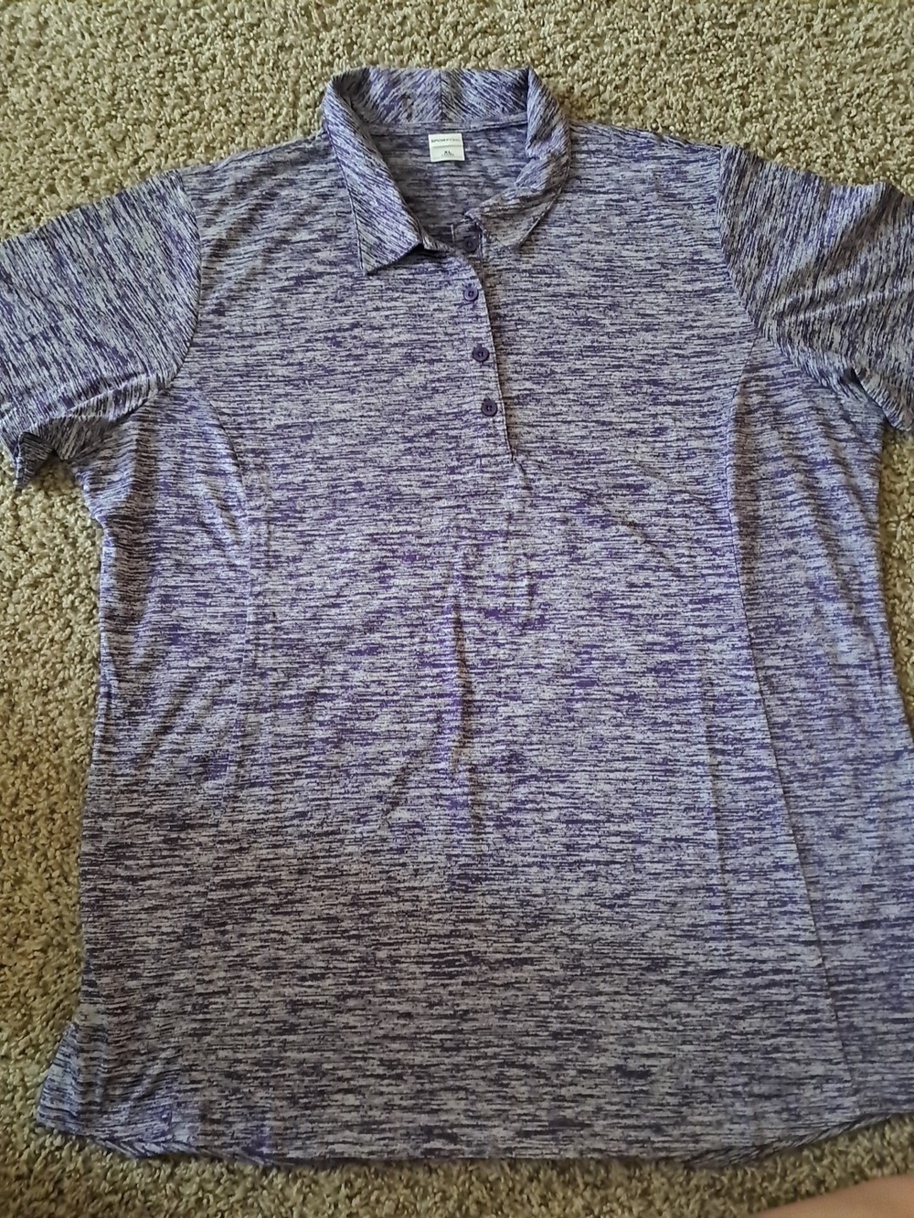 Sport-Tek Ladies Heathered Purple Short-Sleeve Polo